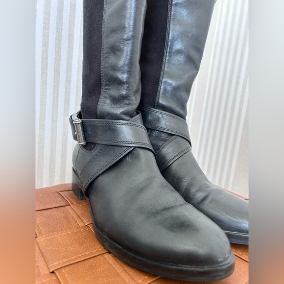 Cole Haan Nike Air Whitley Bukle Boots Moto Women’s Size 8.5 Knee High Black - Picture 8 of 11